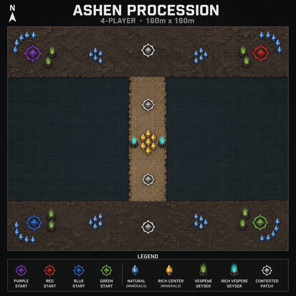Ashen Procession map layout